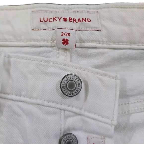 LUCKY BRAND 90's High Rise Loose Crop Jeans Size 26 Straight Leg Button Fly - Picture 9 of 12